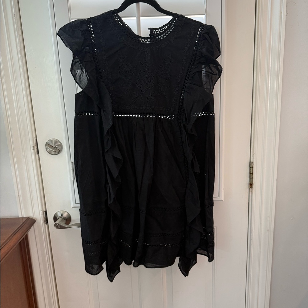& Other Stories Black Linen Dress. Size 8.